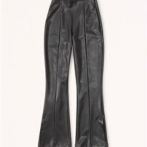 Abercrombie Curve Love Vegan Leather Split-Hem Flare Pants